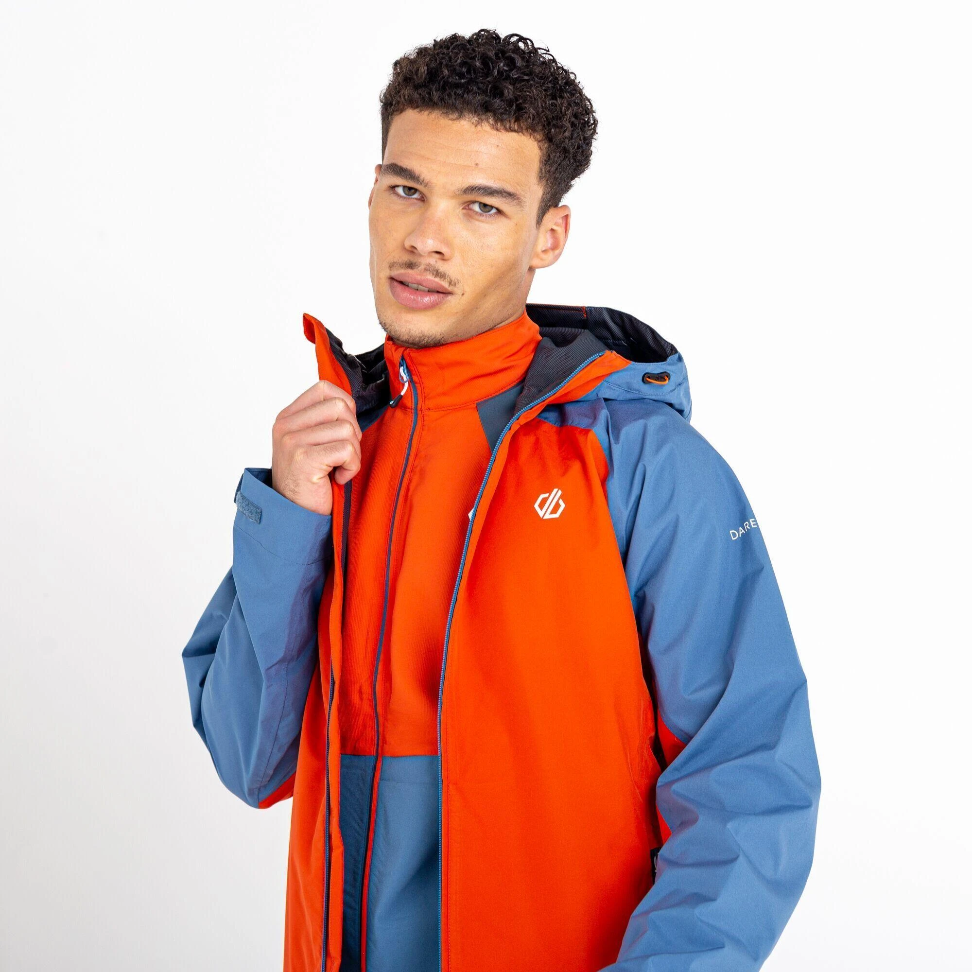Dare 2b Mens Attain II Waterproof Jacket (Burnt Salmon/Stellar Blue) 6 Dare 2b Mens Attain II Waterproof Jacket (Burnt Salmon/Stellar Blue) - Image 4