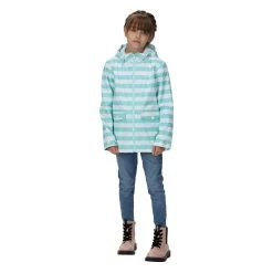 Regatta Childrens/Kids Belladonna Stripe Waterproof Jacket (Aruba Blue) 8 Regatta Childrens/Kids Belladonna Stripe Waterproof Jacket (Aruba Blue) -jacket shop k0591f7b51868852d49f77699b0869319