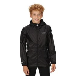 Regatta Childrens/Kids Bagley Packaway Waterproof Jacket (Black) -jacket shop k08203e0abd57140699ce285ddf313018