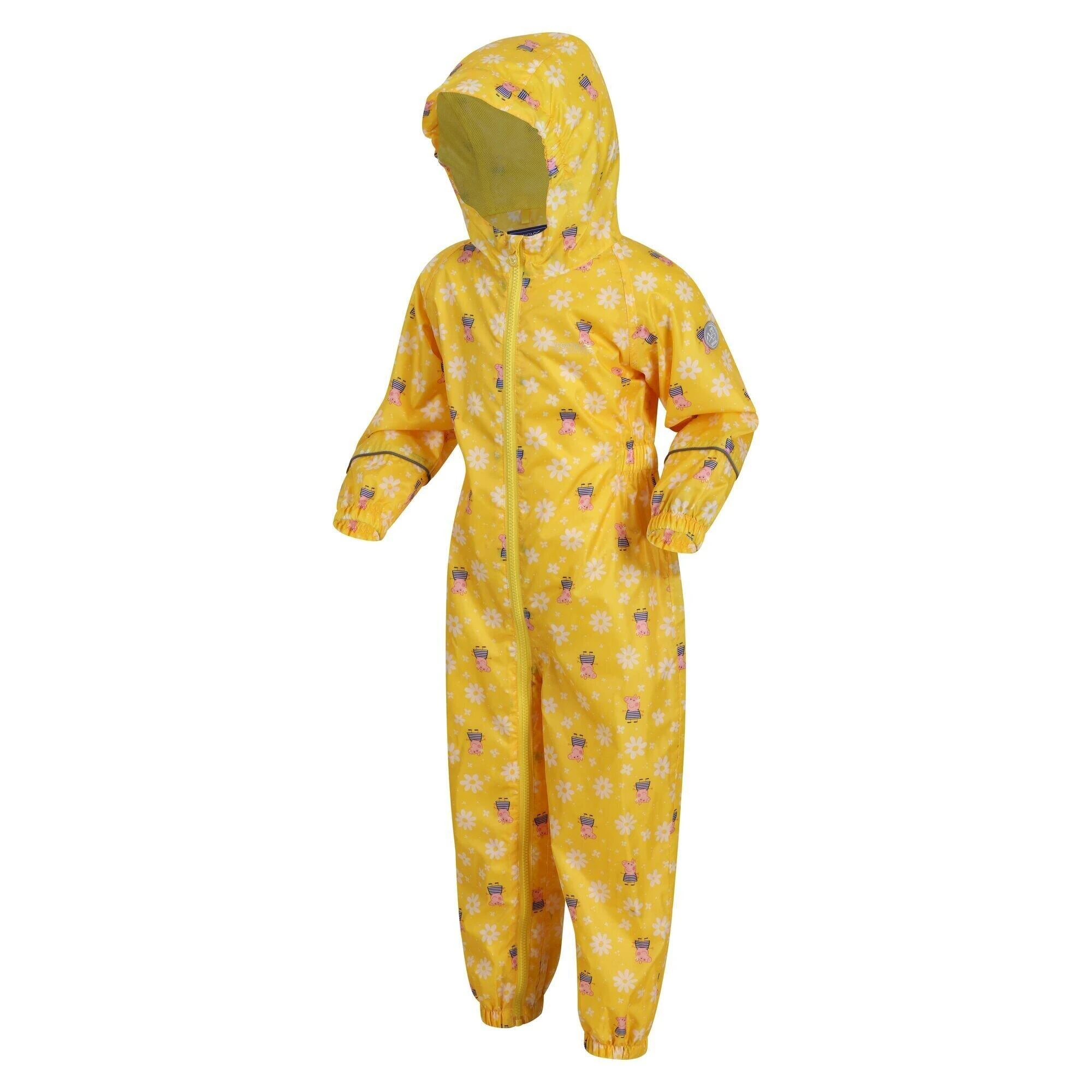 Regatta Childrens/Kids Pobble Peppa Pig Floral Waterproof Puddle Suit (Maize Yellow) 6 Regatta Childrens/Kids Pobble Peppa Pig Floral Waterproof Puddle Suit (Maize Yellow) - Image 4