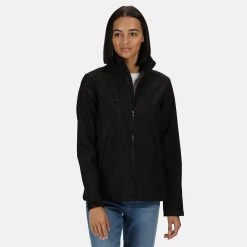 Regatta Womens/Ladies Ablaze Three Layer Soft Shell Jacket (Black) -jacket shop k08a61fb0240cce55989a538c41961e55