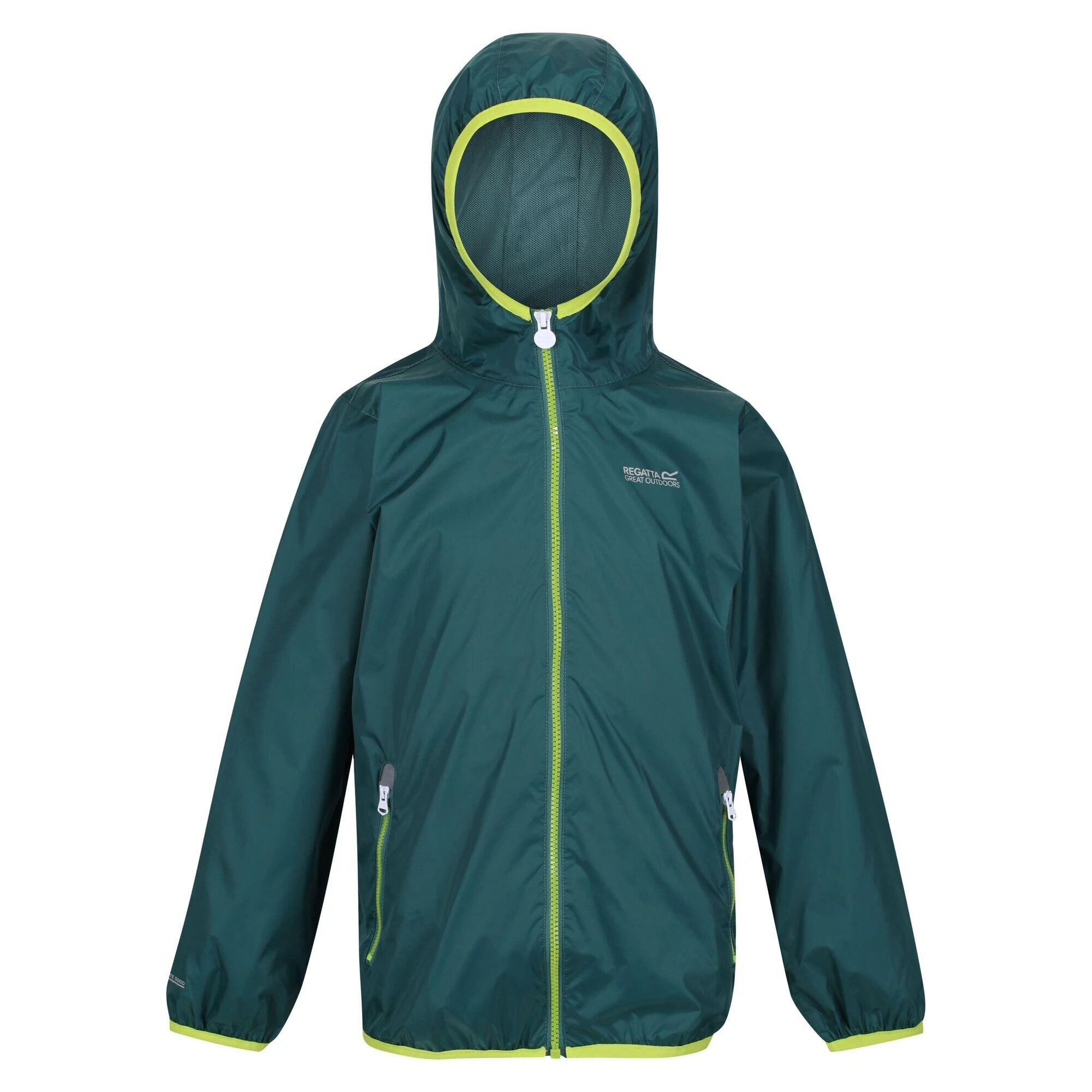 Regatta Great Outdoors Childrens/Kids Lever II Packaway Rain Jacket (Pacific Green) 3 Regatta Great Outdoors Childrens/Kids Lever II Packaway Rain Jacket (Pacific Green)