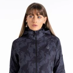 Dare 2b Womens/Ladies Far Out Mirage Print Soft Shell Jacket (Black) -jacket shop k12d00f1569aa339db93446fa769b3186