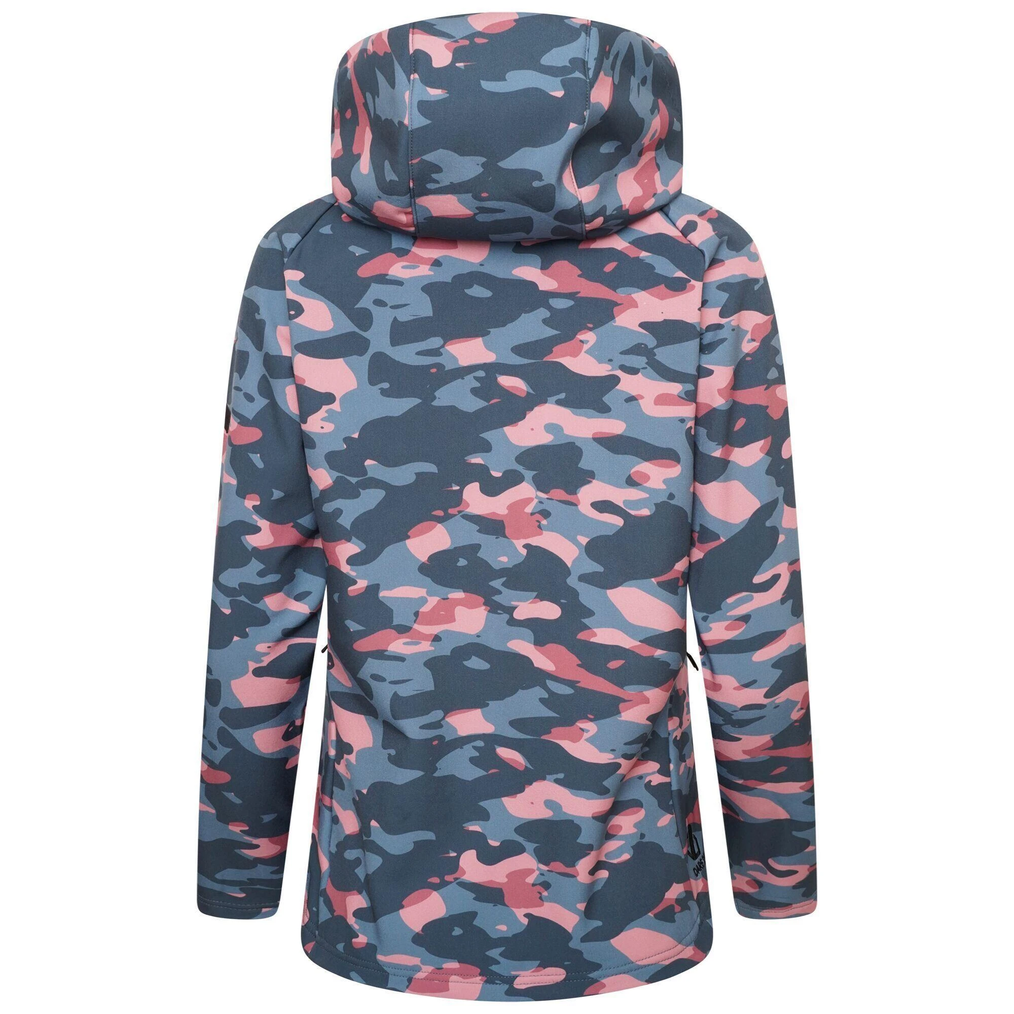 Dare 2b Womens/Ladies Far Out Camo Waterproof Soft Shell Jacket (Powder Pink) 4 Dare 2b Womens/Ladies Far Out Camo Waterproof Soft Shell Jacket (Powder Pink) - Image 2