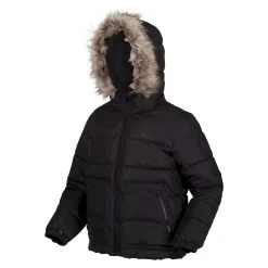Regatta Childrens/Kids Faux Fur Trim Parka (Black) -jacket shop k15538bf136b4bedde9cee44584e33ff1