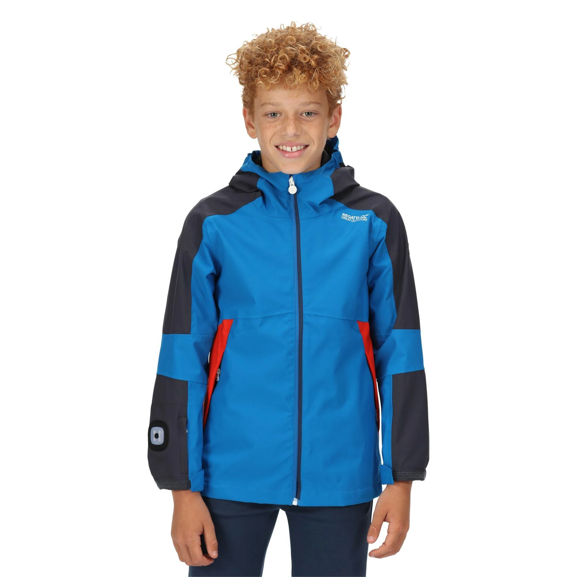 Regatta Childrens/Kids Rayz Waterproof Jacket (Neon Peach/Fusion Coral) 11 Regatta Childrens/Kids Rayz Waterproof Jacket (Neon Peach/Fusion Coral) - Image 9
