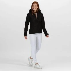 Regatta Womens/Ladies Venturer Hooded Soft Shell Jacket (Black) 24 Regatta Womens/Ladies Venturer Hooded Soft Shell Jacket (Black) -jacket shop k197591273afca252aac3805d11386450