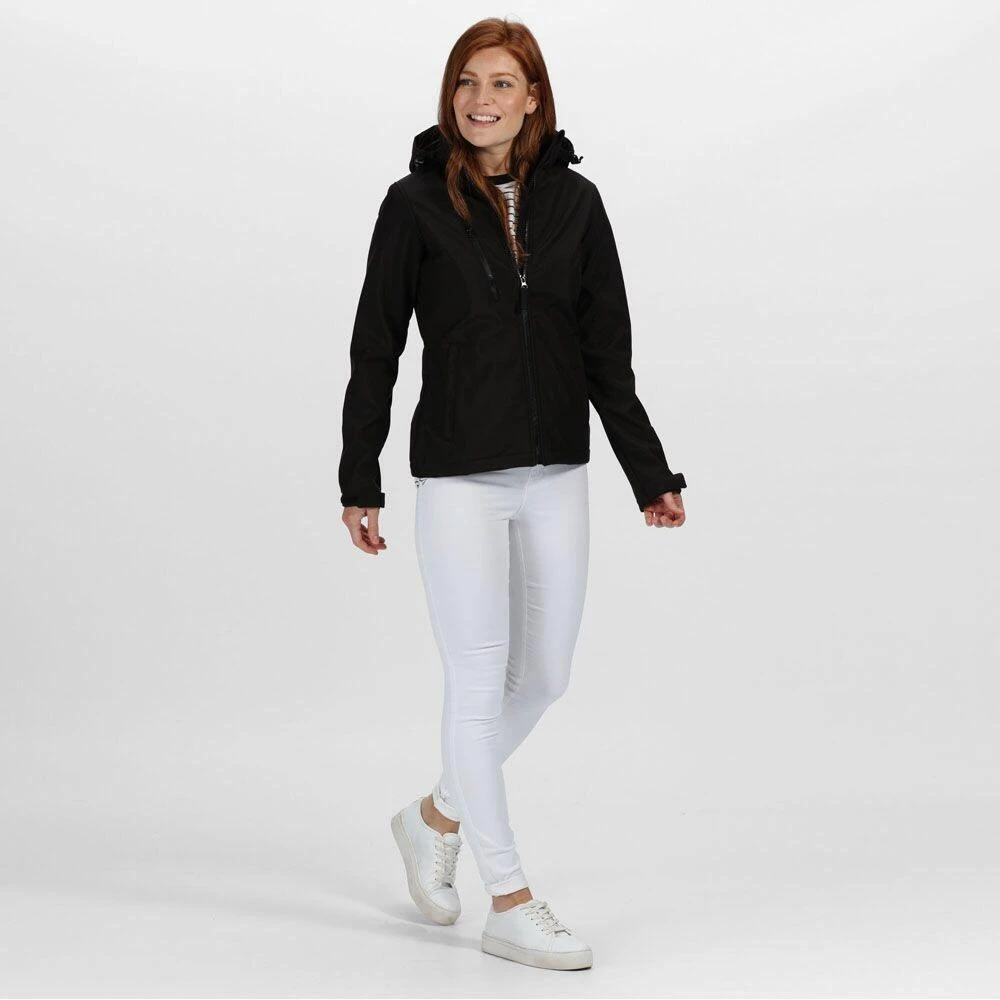 Regatta Womens/Ladies Venturer Hooded Soft Shell Jacket (Black) 5 Regatta Womens/Ladies Venturer Hooded Soft Shell Jacket (Black) - Image 3