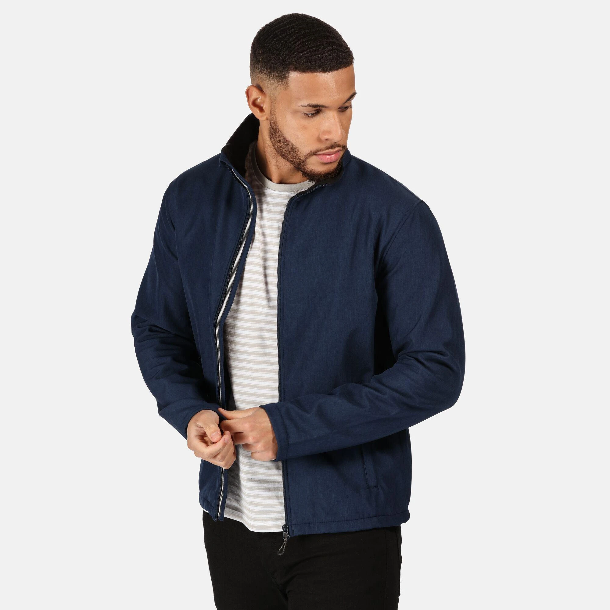 Regatta Mens Limestone Marl Soft Shell Jacket (Navy Marl) 5 Regatta Mens Limestone Marl Soft Shell Jacket (Navy Marl) - Image 3