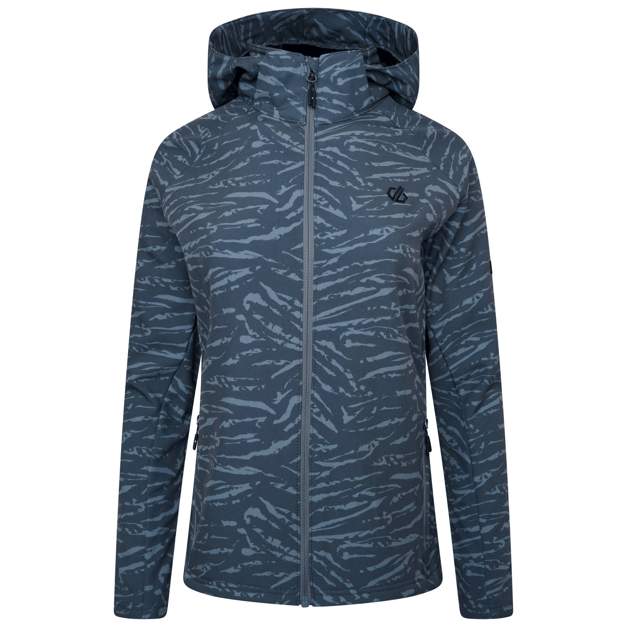 Dare 2b Womens/Ladies Far Out Tiger Print Soft Shell Jacket (Orion Grey) 3 Dare 2b Womens/Ladies Far Out Tiger Print Soft Shell Jacket (Orion Grey)