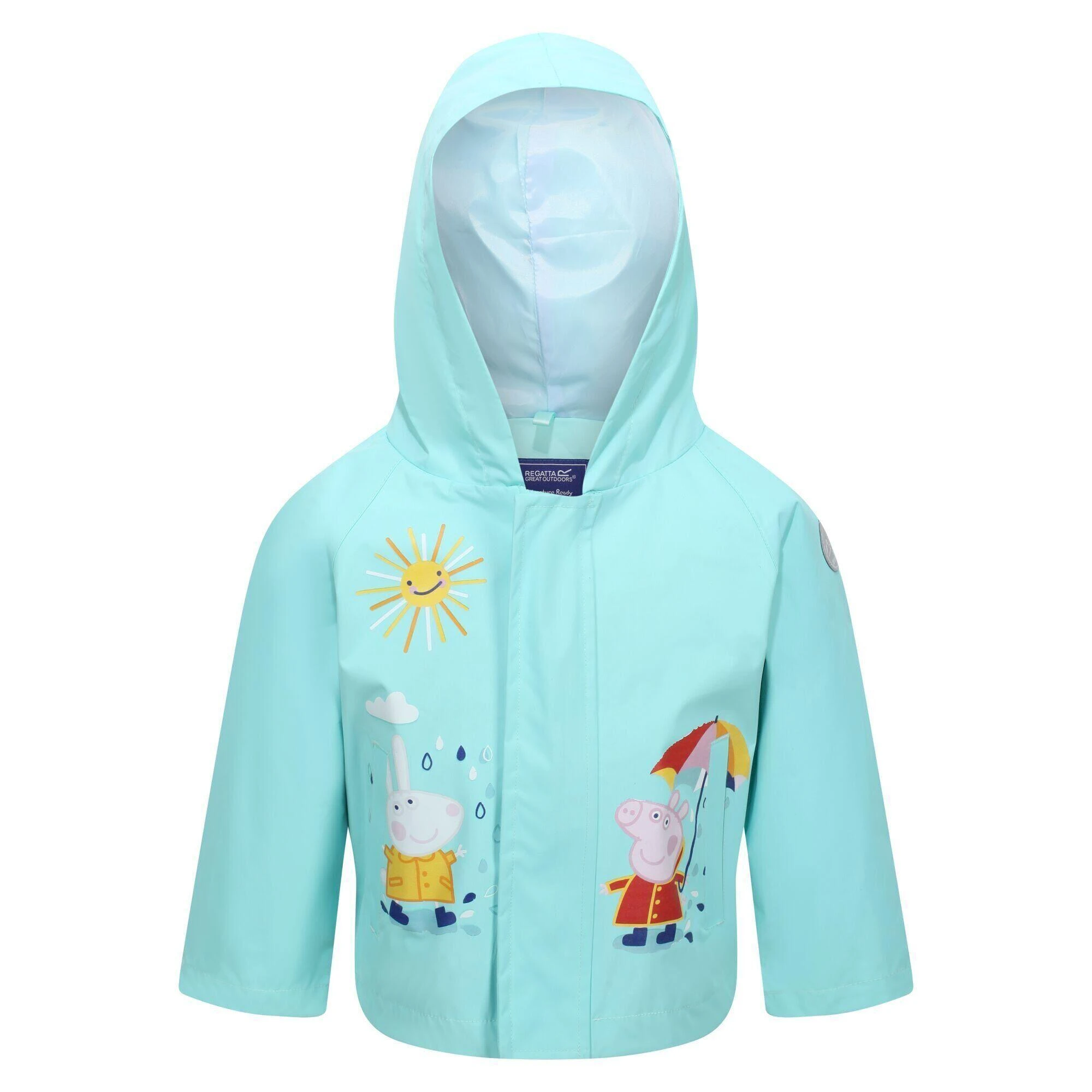 Regatta Childrens/Kids Peppa Pig Waterproof Jacket (Aruba Blue) 3 Regatta Childrens/Kids Peppa Pig Waterproof Jacket (Aruba Blue)