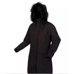 Regatta Womens/Ladies Shiloh Faux Fur Trim Parka (Black) -jacket shop k2bbe12b4b11032a0a2be6e0f32645cfd