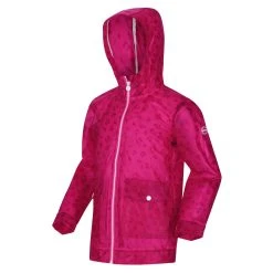 Regatta Childrens/Kids Hallow Animal Print Hooded Raincoat (Duchess Pink) -jacket shop k2c614c9b4a38482bb86fd84d5e0c970e
