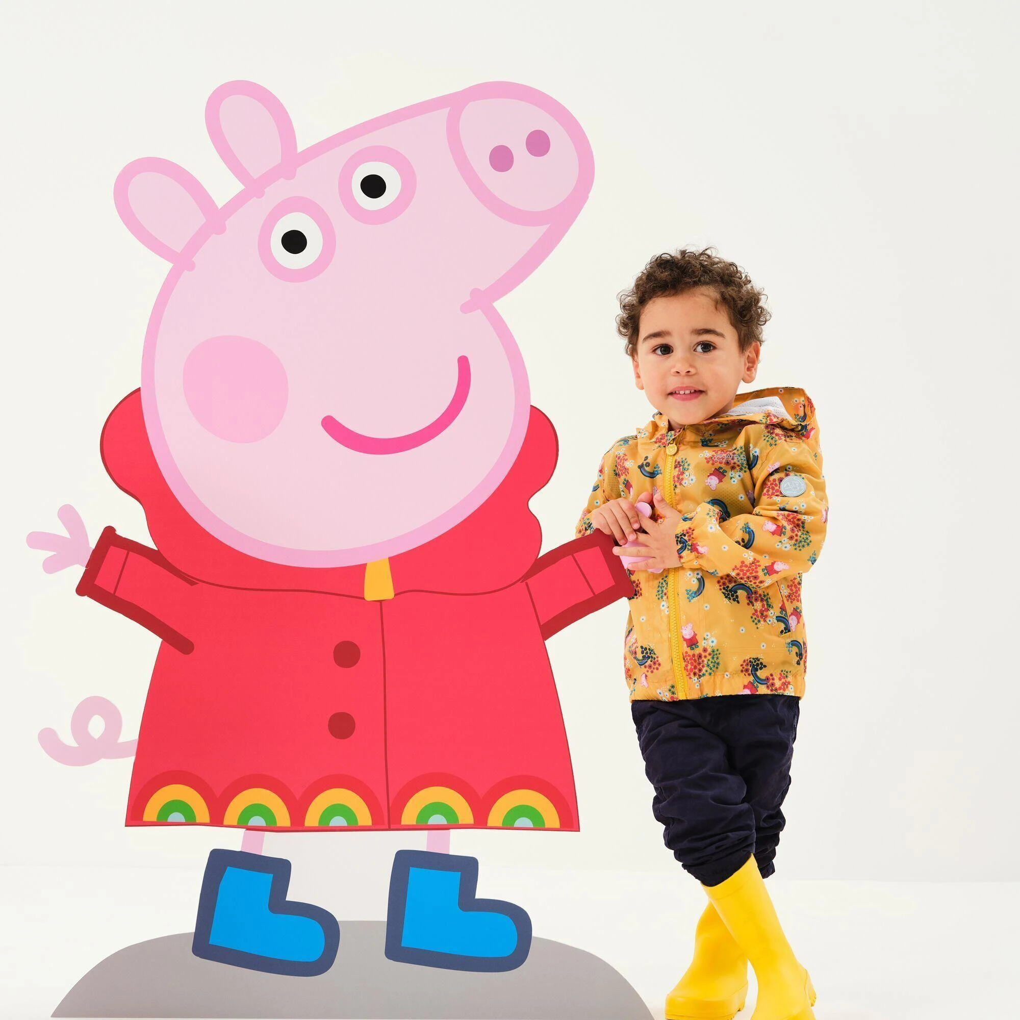 Regatta Childrens/Kids Muddy Puddle Peppa Pig Floral Hooded Waterproof Jacket (Glowlight 6 Regatta Childrens/Kids Muddy Puddle Peppa Pig Floral Hooded Waterproof Jacket (Glowlight - Image 4