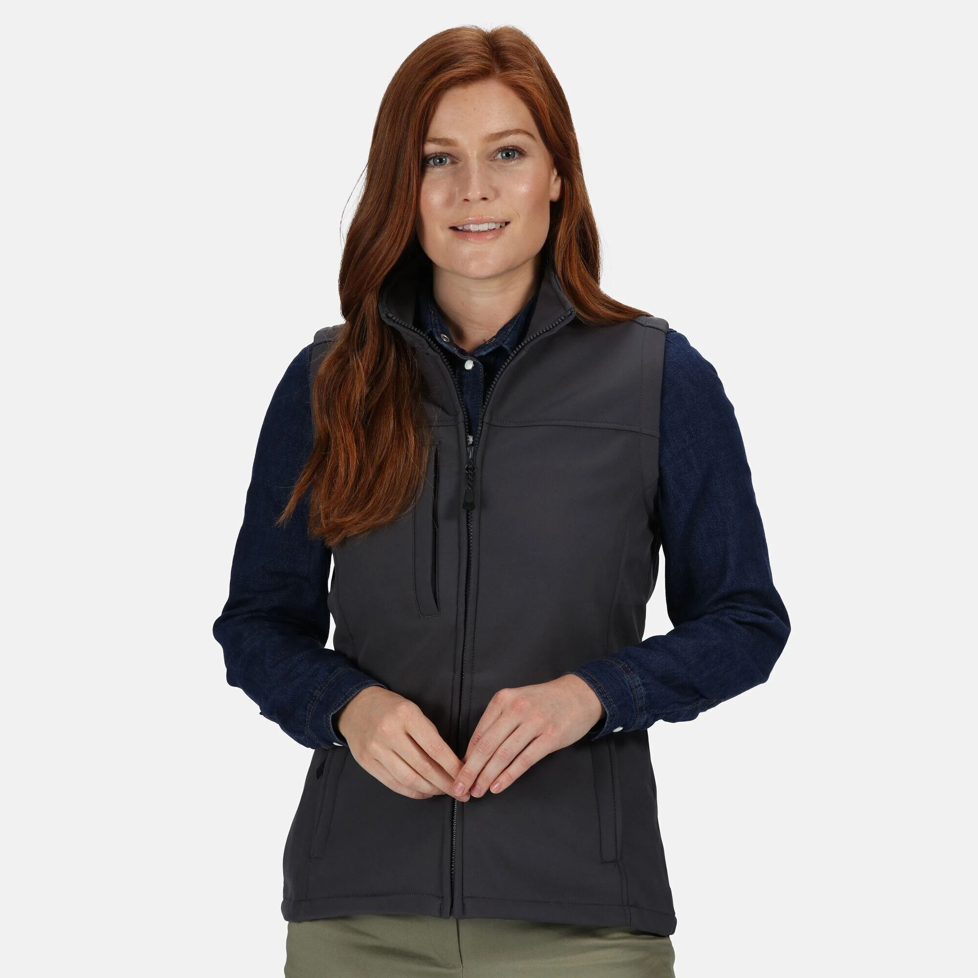 Regatta Womens/Ladies Flux Soft Shell Bodywarmer (Seal Grey/Seal Grey) 5 Regatta Womens/Ladies Flux Soft Shell Bodywarmer (Seal Grey/Seal Grey) - Image 3