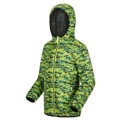 Regatta Childrens/Kids Lever Camo Packaway Waterproof Jacket (Bright Kiwi) 14 Regatta Childrens/Kids Lever Camo Packaway Waterproof Jacket (Bright Kiwi) -jacket shop k3bccac560bde440b427a150c0328b200