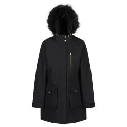 Regatta Womens/Ladies Serleena Fur Trimmed Waterproof Parka Jacket (Black)
