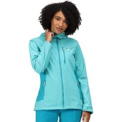 Regatta Womens/Ladies Highton Stretch III Waterproof Jacket (Pagoda Blue/Dragonfly) -jacket shop k3f378e7d21196e9b1b1a7c53237e0438
