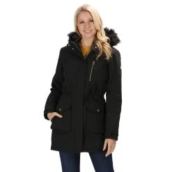 Regatta Womens/Ladies Serleena Fur Trimmed Waterproof Parka Jacket (Black) -jacket shop k446f7037d028f0c7a80f8f283ee66c96