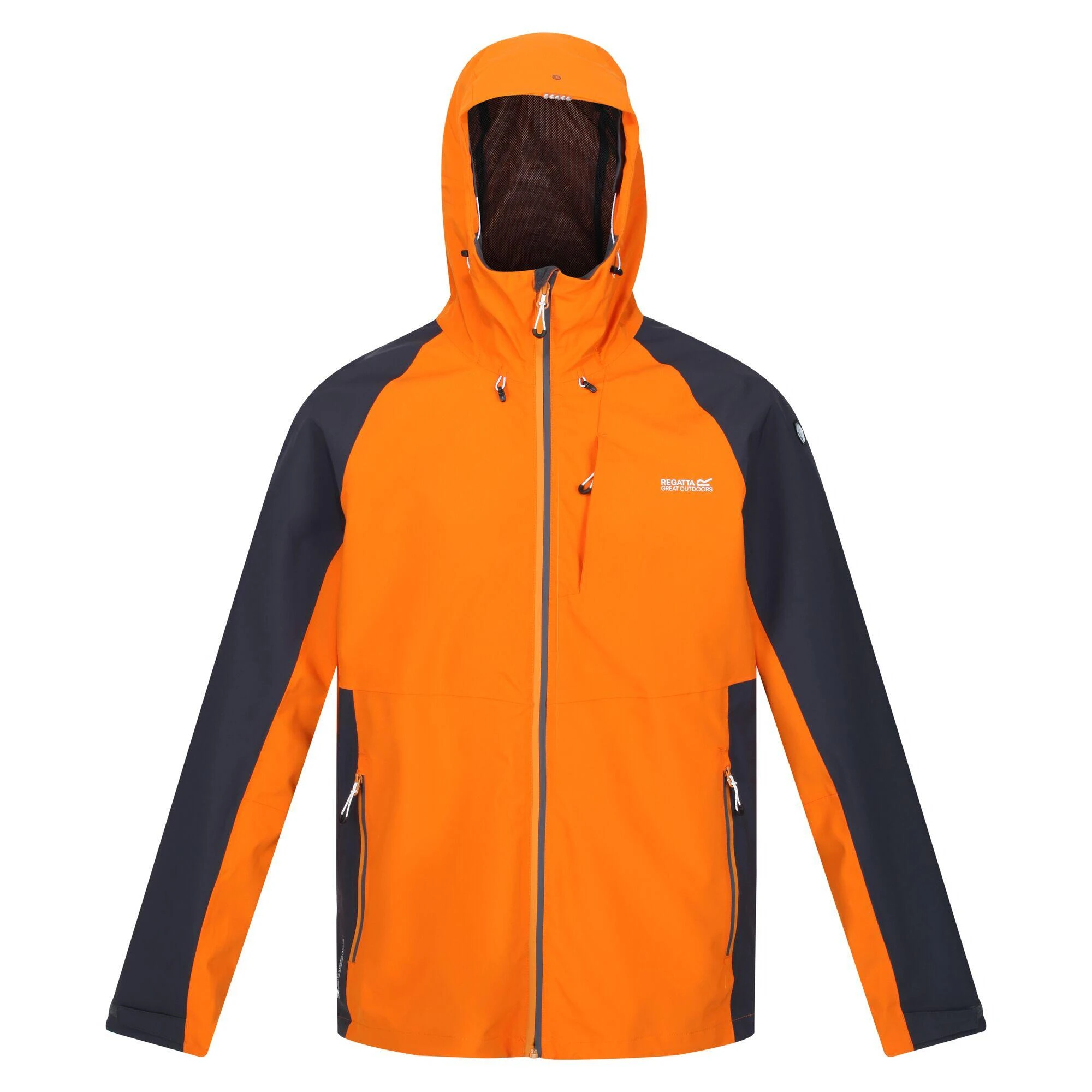 Regatta Mens Britedale Colour Block Waterproof Jacket (Fox/India Grey) 3 Regatta Mens Britedale Colour Block Waterproof Jacket (Fox/India Grey)