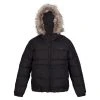 Regatta Childrens/Kids Faux Fur Trim Parka (Black) -jacket shop k4d12f30a94fa51f658b948cba0ec2c50