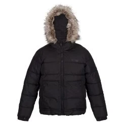 Regatta Childrens/Kids Faux Fur Trim Parka (Black)