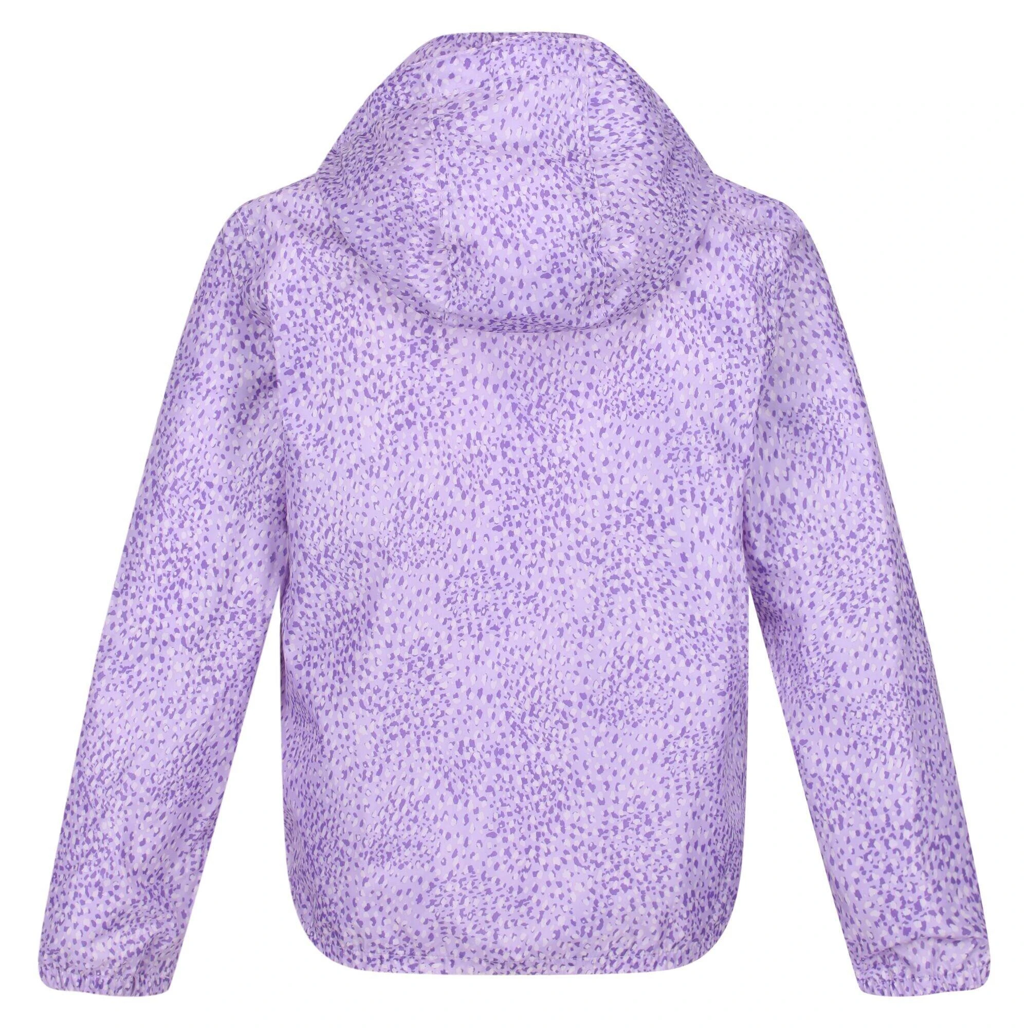 Regatta Girls Catkin Animal Print Waterproof Jacket (Pastel/Lilac) 4 Regatta Girls Catkin Animal Print Waterproof Jacket (Pastel/Lilac) - Image 2