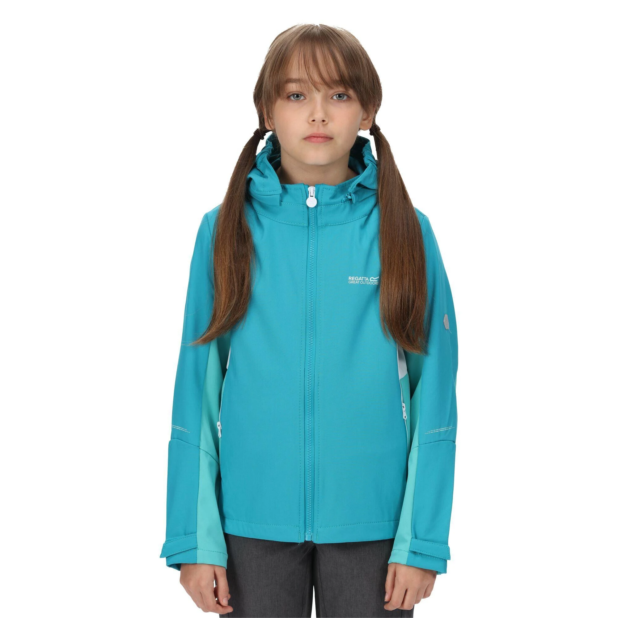 Regatta Childrens/Kids Acidity V Soft Shell Jacket (Bright Kiwi/Pacific Green) 15 Regatta Childrens/Kids Acidity V Soft Shell Jacket (Bright Kiwi/Pacific Green) - Image 13
