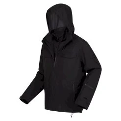 Regatta Mens Britely Torch 3 In 1 Waterproof Jacket (Black) -jacket shop k511beb2a5db633b46720fb337e0d1304