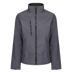 Regatta Mens Eco Ablaze Full Zip Soft Shell Jacket (Seal Grey/Black)