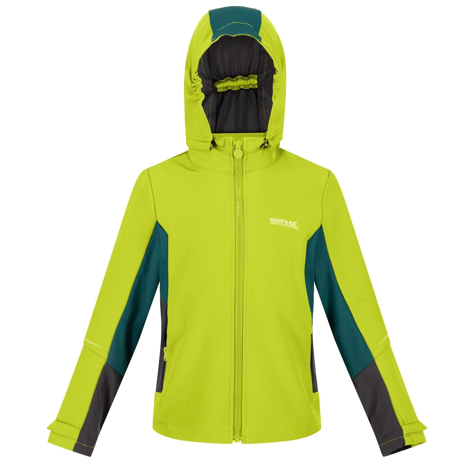 Regatta Childrens/Kids Acidity V Soft Shell Jacket (Bright Kiwi/Pacific Green) 3 Regatta Childrens/Kids Acidity V Soft Shell Jacket (Bright Kiwi/Pacific Green)