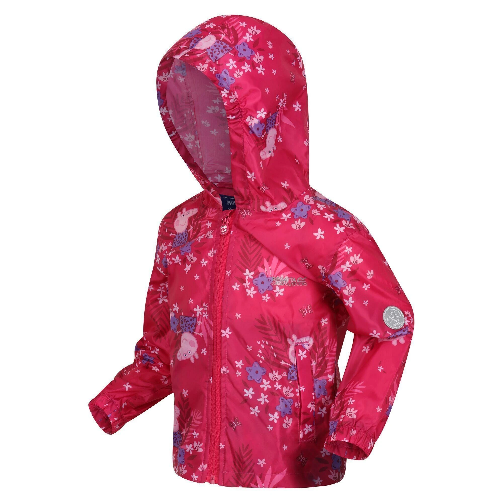 Regatta Childrens/Kids Peppa Pig Packaway Waterproof Jacket (Fusion Pink) 5 Regatta Childrens/Kids Peppa Pig Packaway Waterproof Jacket (Fusion Pink) - Image 3