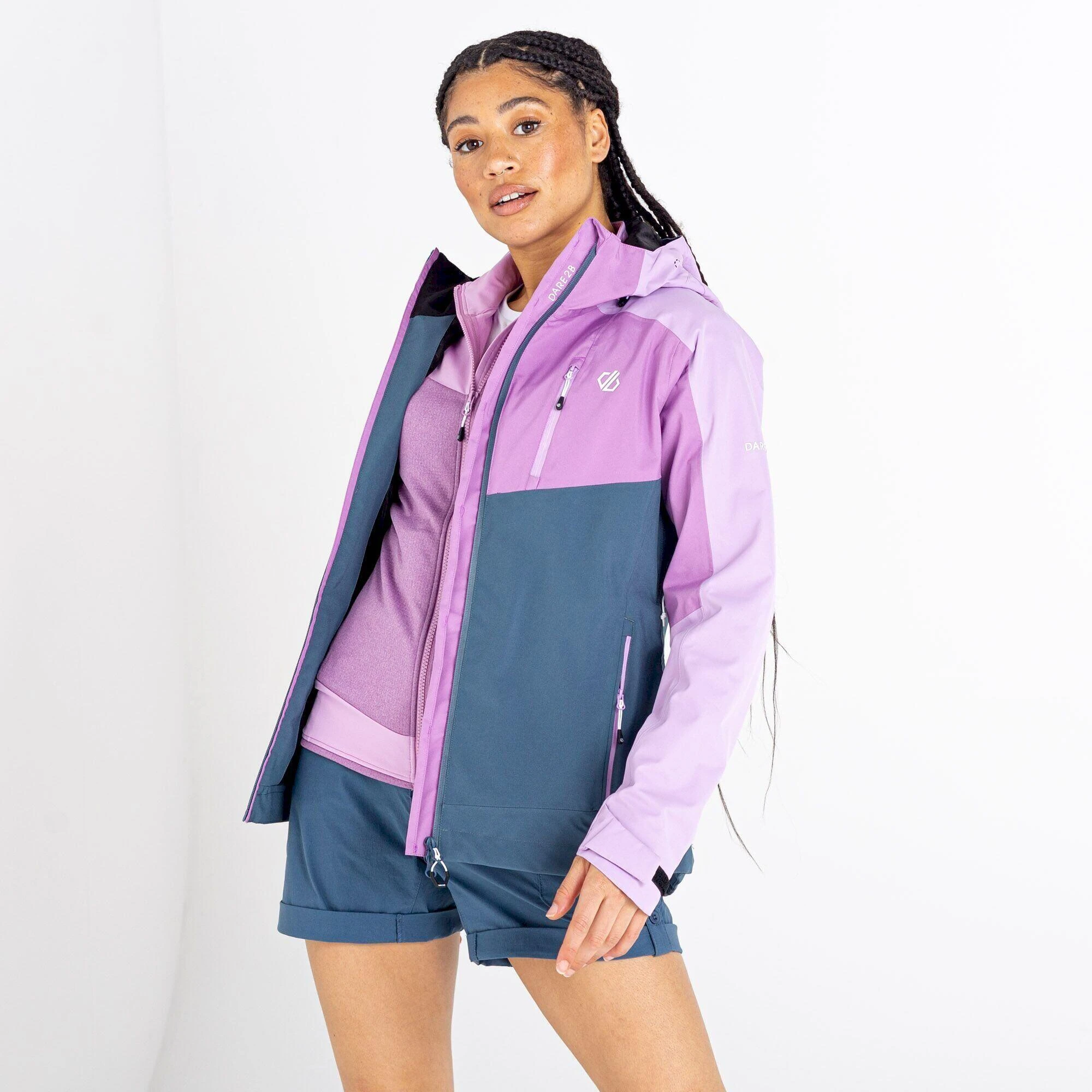 Dare 2b Womens/Ladies Diverse II Waterproof Jacket (Dusty Lavender/Lupine Lavender) 6 Dare 2b Womens/Ladies Diverse II Waterproof Jacket (Dusty Lavender/Lupine Lavender) - Image 4