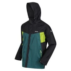 Regatta Mens Dresford Waterproof Jacket (Black/Pacific Green) -jacket shop k721421269f87534595460b207a0050ae