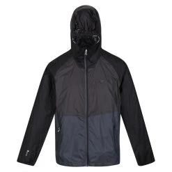 Regatta Mens Pack It Pro Waterproof Jacket (Black/Pacific Green) -jacket shop k7a67f6f682b21ff133dad65aaaf7d5f4