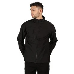 Regatta Professional Mens Ablaze Three Layer Soft Shell Jacket (Black/Black) -jacket shop k7fe7779fab98337a3b944dfe829ff632