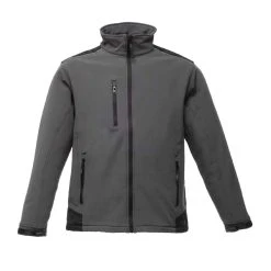 Regatta Mens Sandstorm Workwear Softshell Jacket (Black/Black) -jacket shop k8232cdb6b100e1d62a85eaff0236eea7