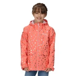 Regatta Childrens/Kids Belladonna Waterproof Jacket (Fusion Coral) -jacket shop k8386e59d656eef0b28986064a02e9e50