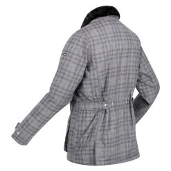 Regatta Womens/Ladies Leighton Checked Waterproof Jacket (Storm Grey) -jacket shop k865417aadfe3b6149775cbcd6b5a29cd