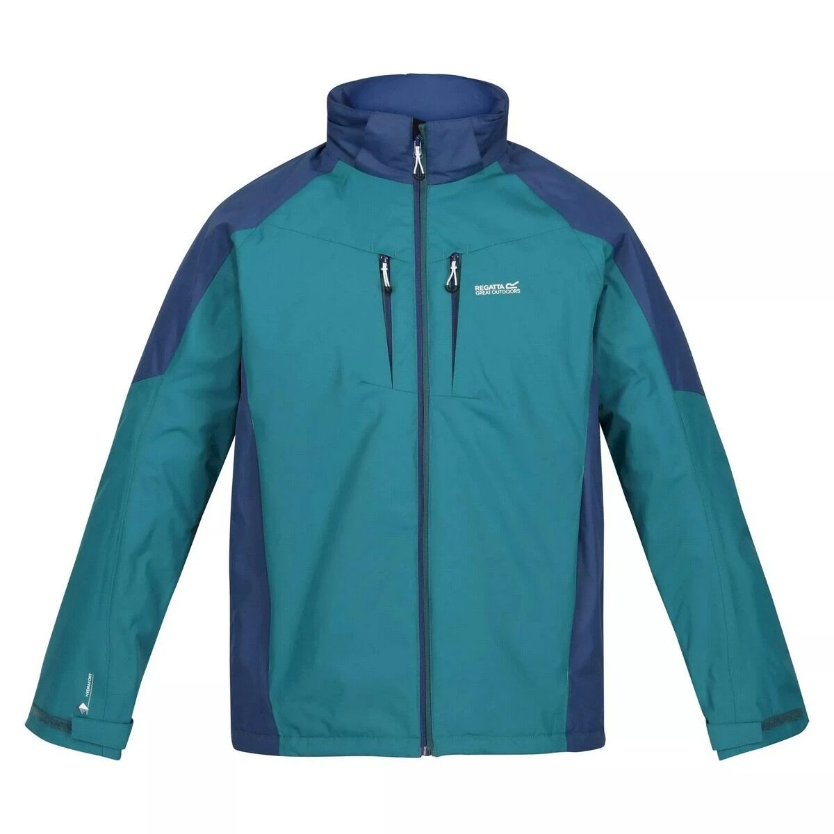 Regatta Mens Calderdale Waterproof Jacket (Pacific Green/Admiral Blue) 3 Regatta Mens Calderdale Waterproof Jacket (Pacific Green/Admiral Blue)