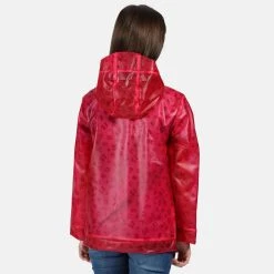 Regatta Childrens/Kids Hallow Animal Print Hooded Raincoat (Duchess Pink) -jacket shop k92662461a78d2d0ff2d8d58ef706b70f