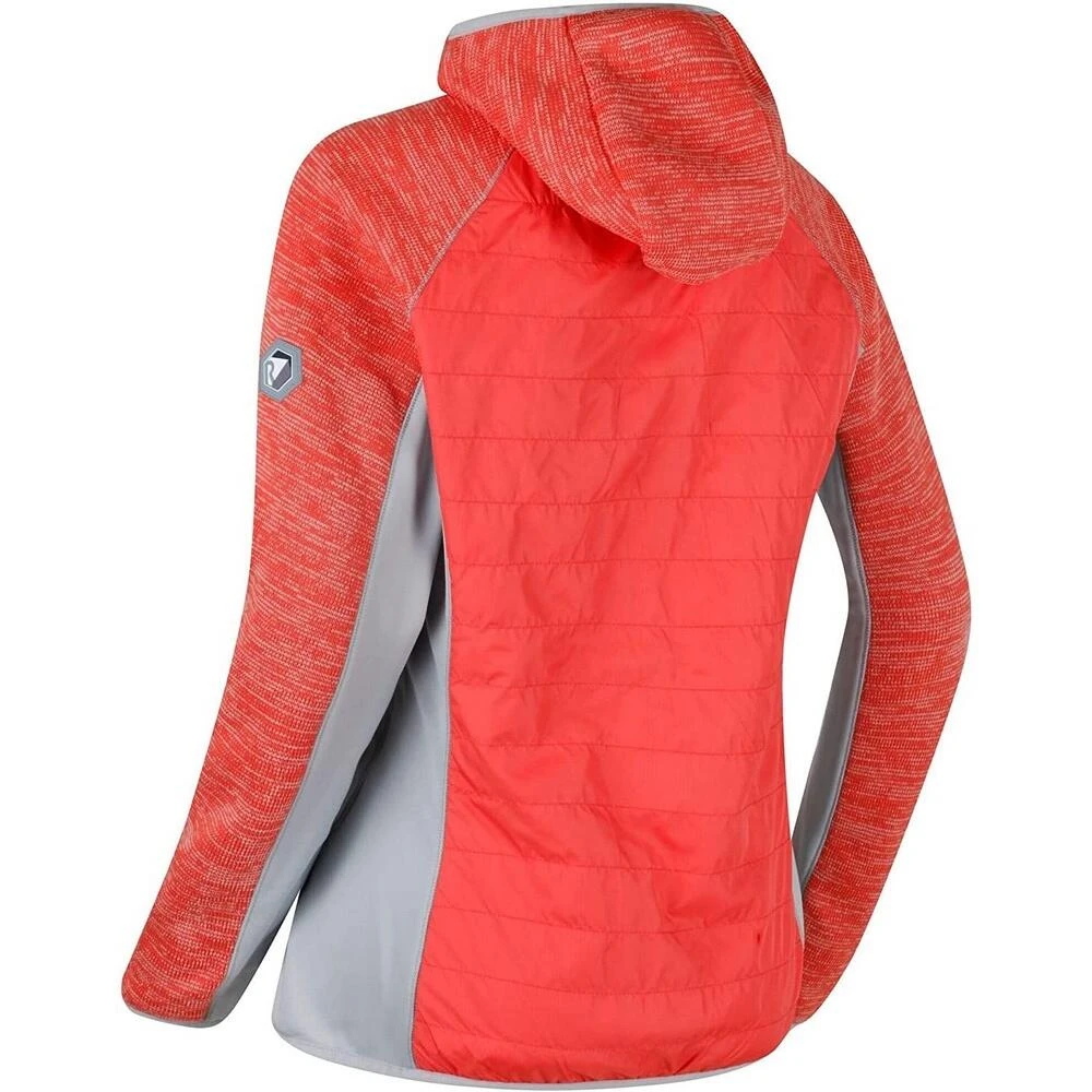 Regatta Womens/Ladies Rocknell Hybrid Waterproof Hooded Jacket (Neon Peach) 4 Regatta Womens/Ladies Rocknell Hybrid Waterproof Hooded Jacket (Neon Peach) - Image 2
