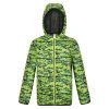 Regatta Childrens/Kids Lever Camo Packaway Waterproof Jacket (Bright Kiwi)