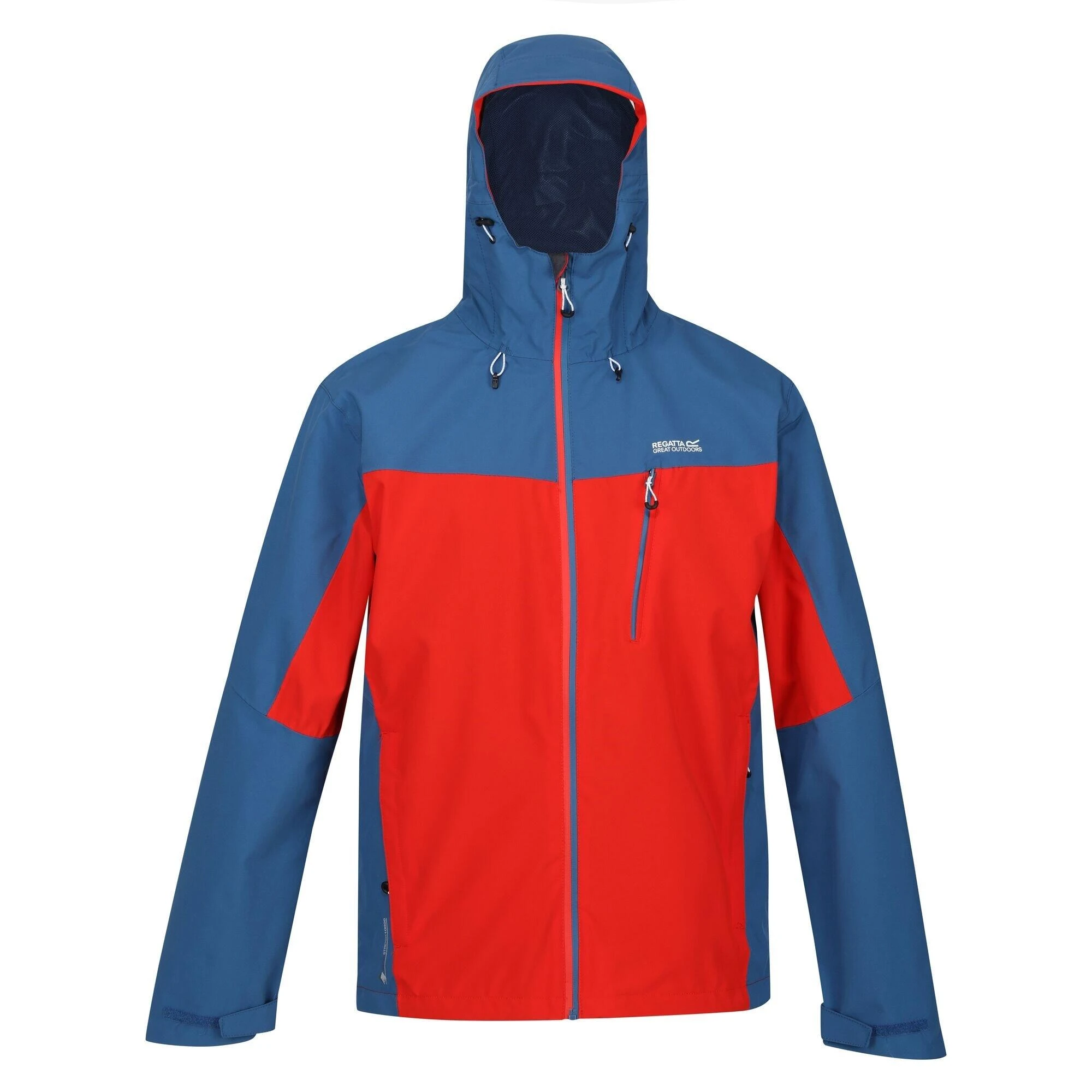 Regatta Mens Birchdale Waterproof Hooded Jacket (Fiery Red/Dynasty Blue) 3 Regatta Mens Birchdale Waterproof Hooded Jacket (Fiery Red/Dynasty Blue)