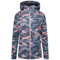 Dare 2b Womens/Ladies Far Out Camo Waterproof Soft Shell Jacket (Powder Pink)