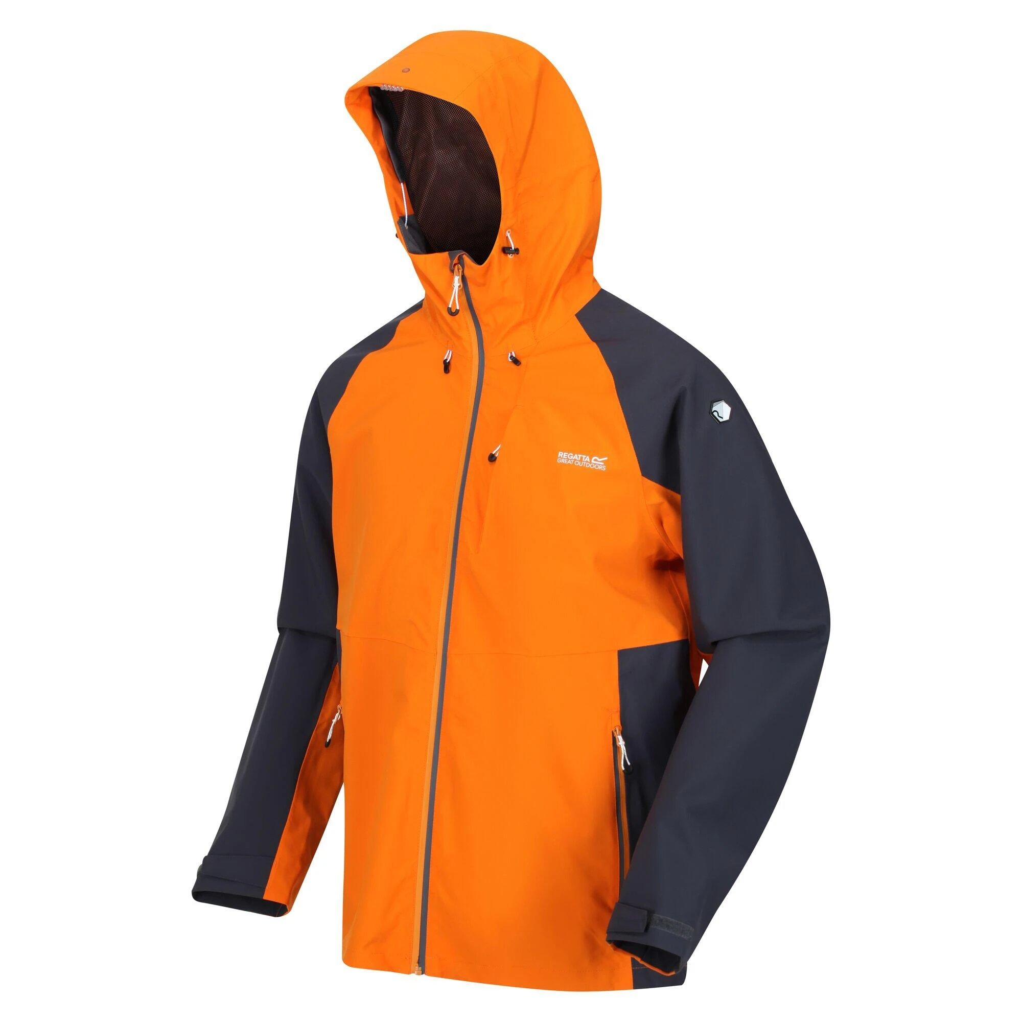Regatta Mens Britedale Colour Block Waterproof Jacket (Fox/India Grey) 6 Regatta Mens Britedale Colour Block Waterproof Jacket (Fox/India Grey) - Image 4