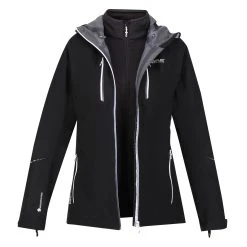 Regatta Womens/Ladies Carletta VI 3 In 1 Waterproof Jacket (Black)