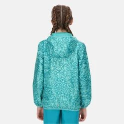 Regatta Childrens/Kids Lever Animal Print Packaway Waterproof Jacket (Neon Peach) -jacket shop ka238d5de0b1005aa6c59a86f04dc0e2d