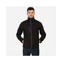 Regatta Mens Honesty Made Recycled Softshell Jacket (Black) -jacket shop ka2fb25ad1d661cb1e30f6e8dad6f3b31