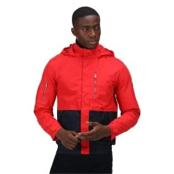 Regatta Mens Feelding Colour Block Waterproof Bomber Jacket (True Red/Navy) -jacket shop ka46b9206cdefa810009a4e7b21ee573f
